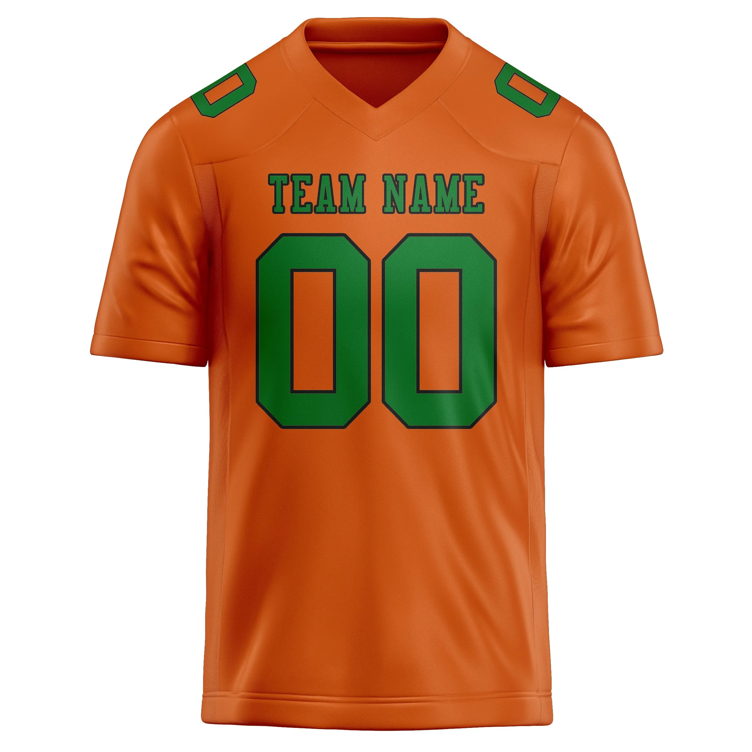 Custom Orange Emerald Green Football Jersey sold by Tailorly product image thumbnail 2