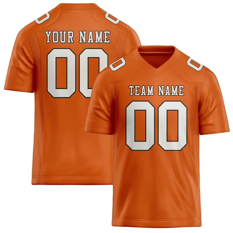 Custom Orange White Football Jersey made by Tailorly