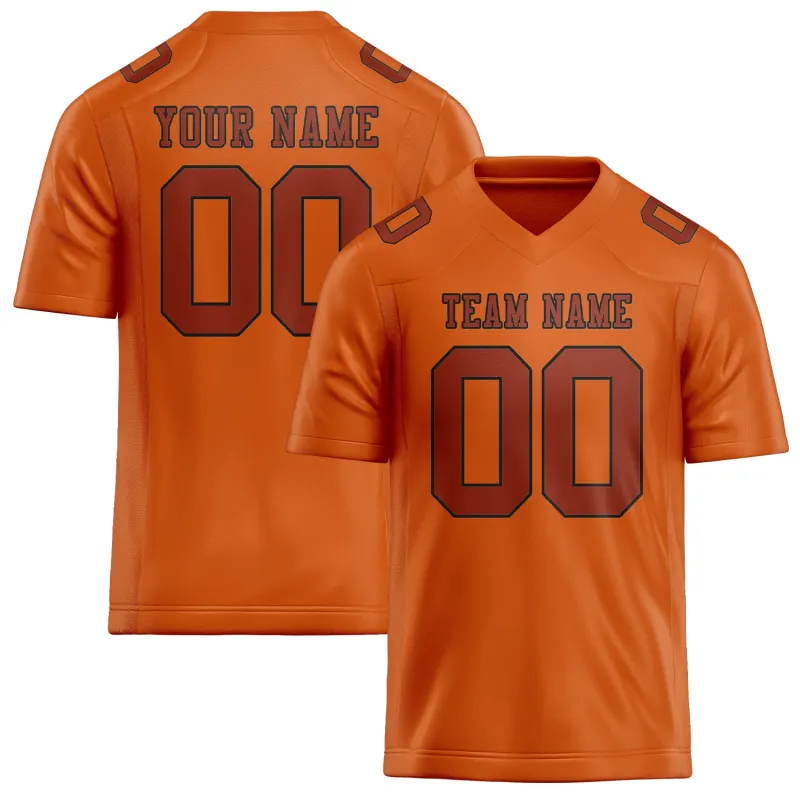 Custom Orange Coral Red Football Jersey made by Tailorly