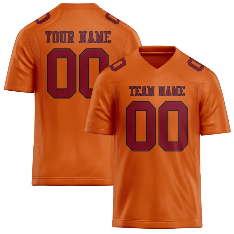 Custom Orange Crimson Red Football Jersey made by Tailorly
