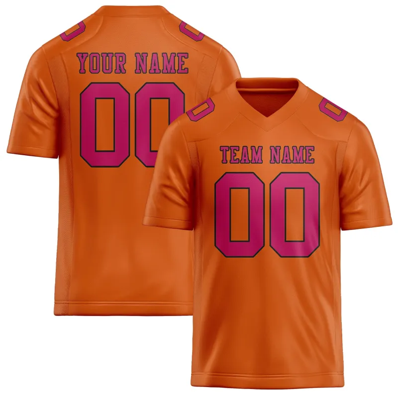 Custom Orange Pink Football Jersey made by Tailorly