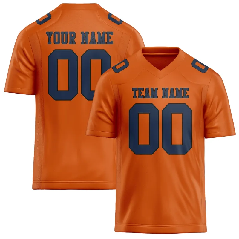 Custom Orange Blue Football Jersey made by Tailorly