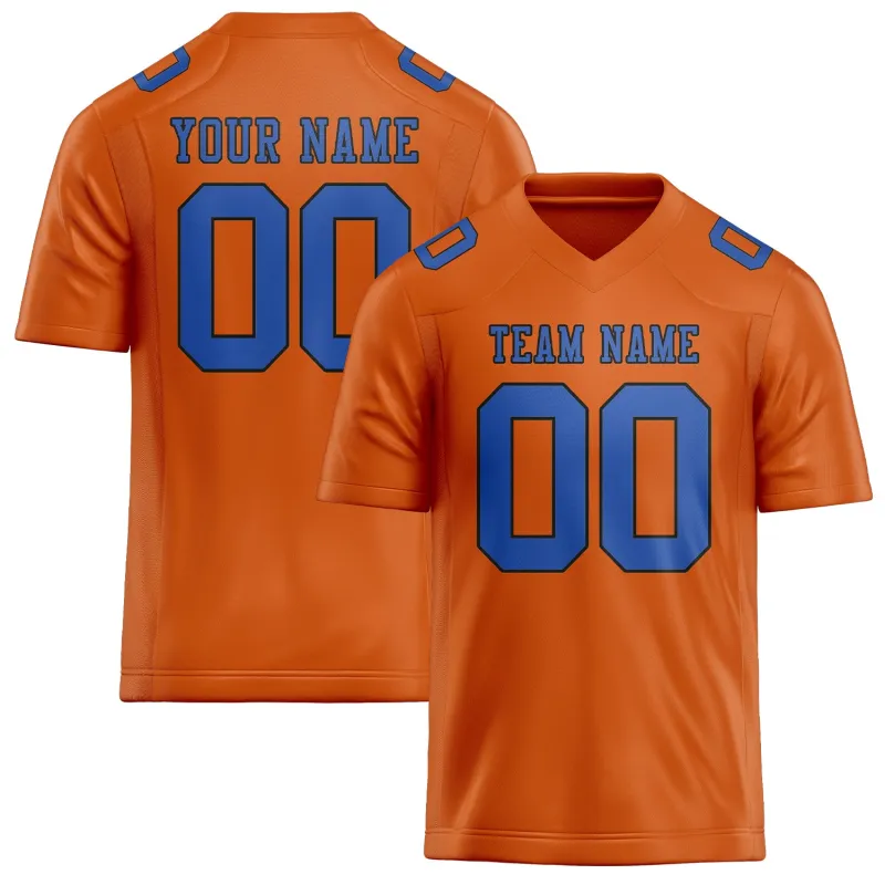 Custom Orange Sky Blue Football Jersey made by Tailorly