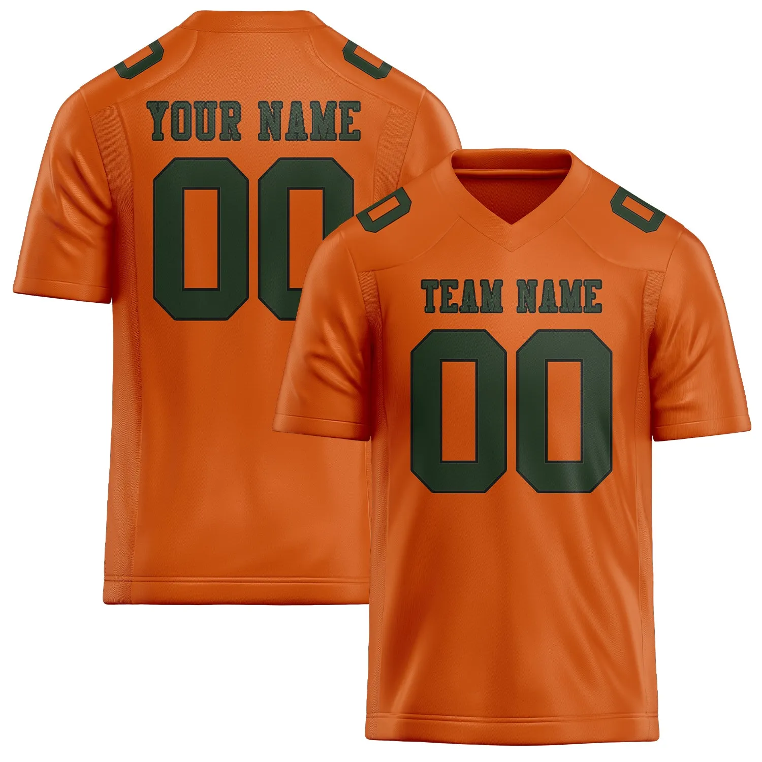 Custom Orange Dark Green Football Jersey sold by Tailorly