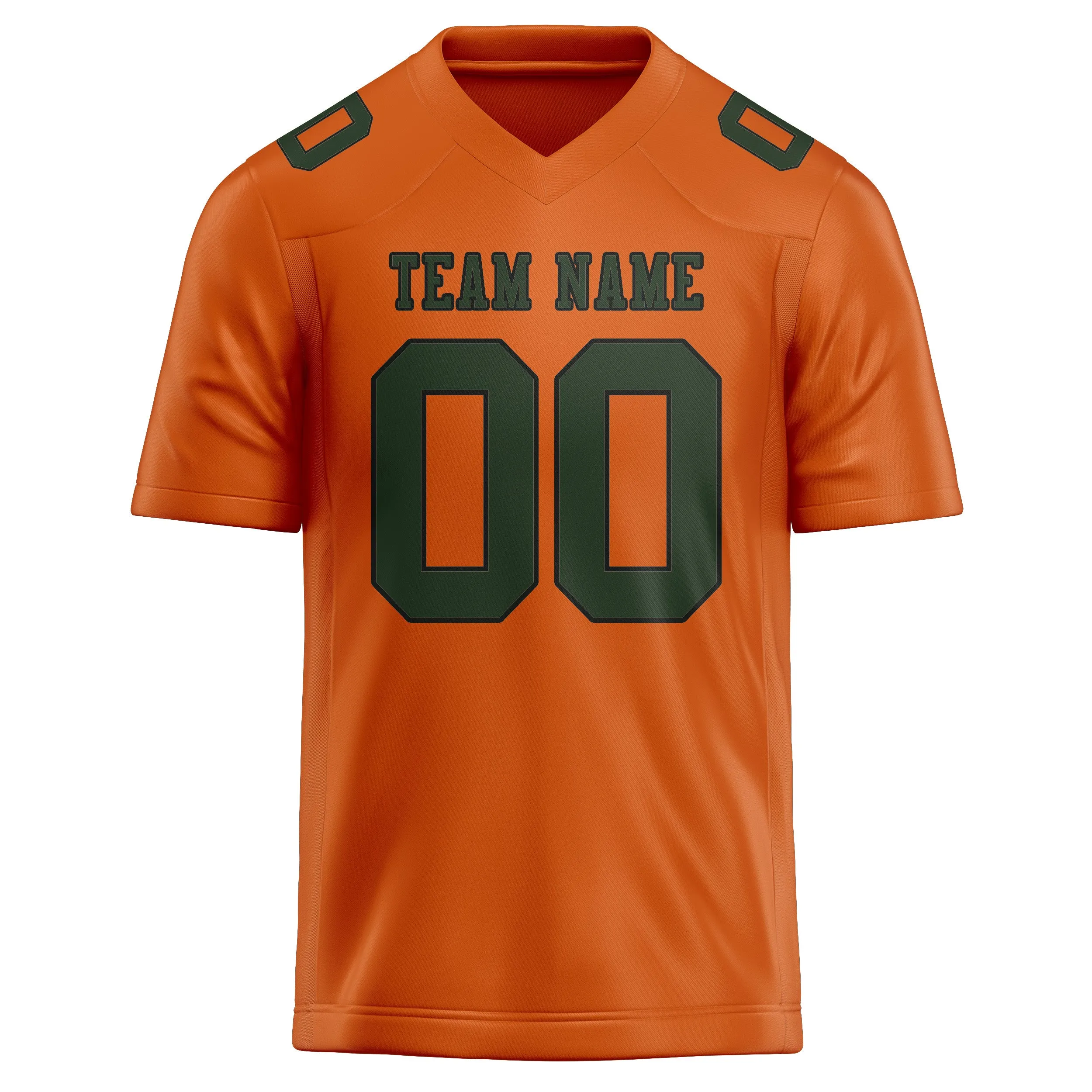 Custom Orange Dark Green Football Jersey sold by Tailorly product image thumbnail 2