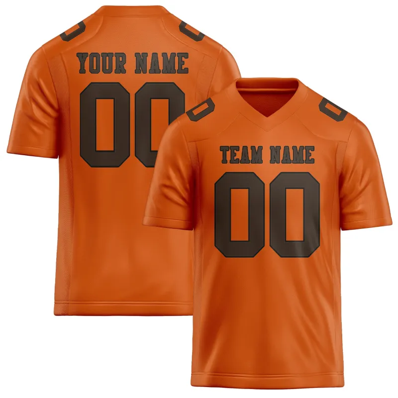 Custom Orange Brown Football Jersey made by Tailorly