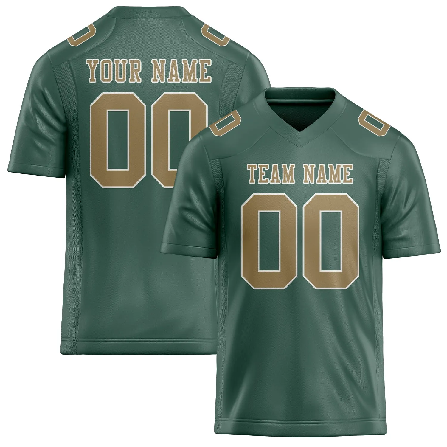 Custom Blue Green Light Khaki Football Jersey sold by Tailorly
