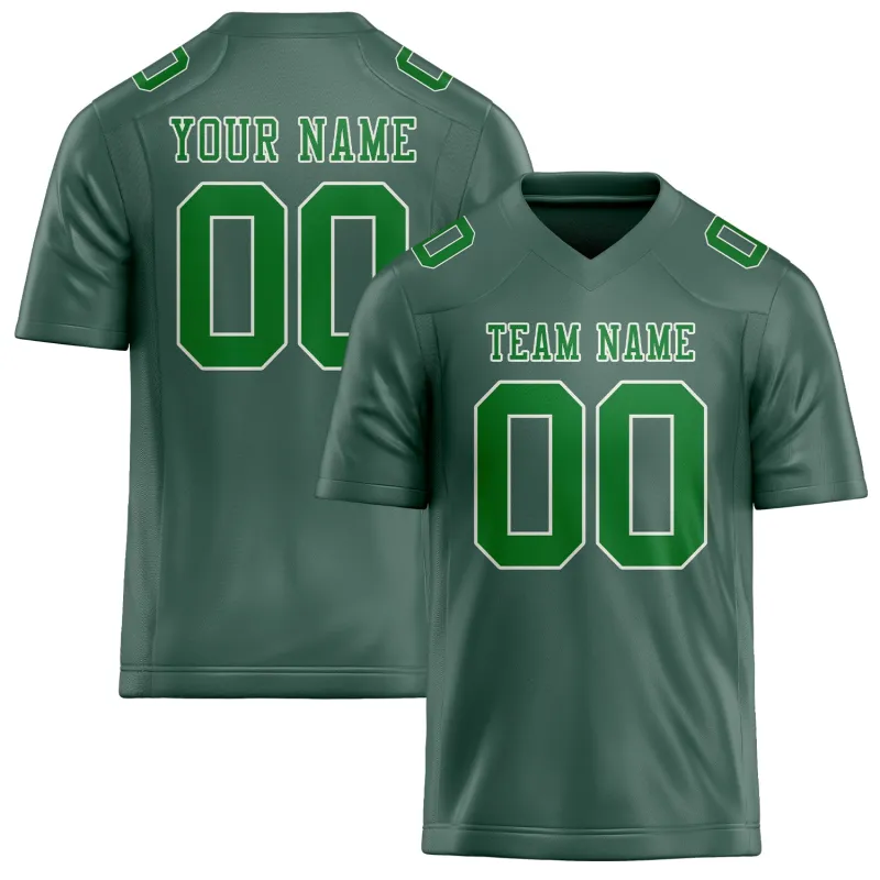Custom Blue Green Emerald Green Football Jersey made by Tailorly