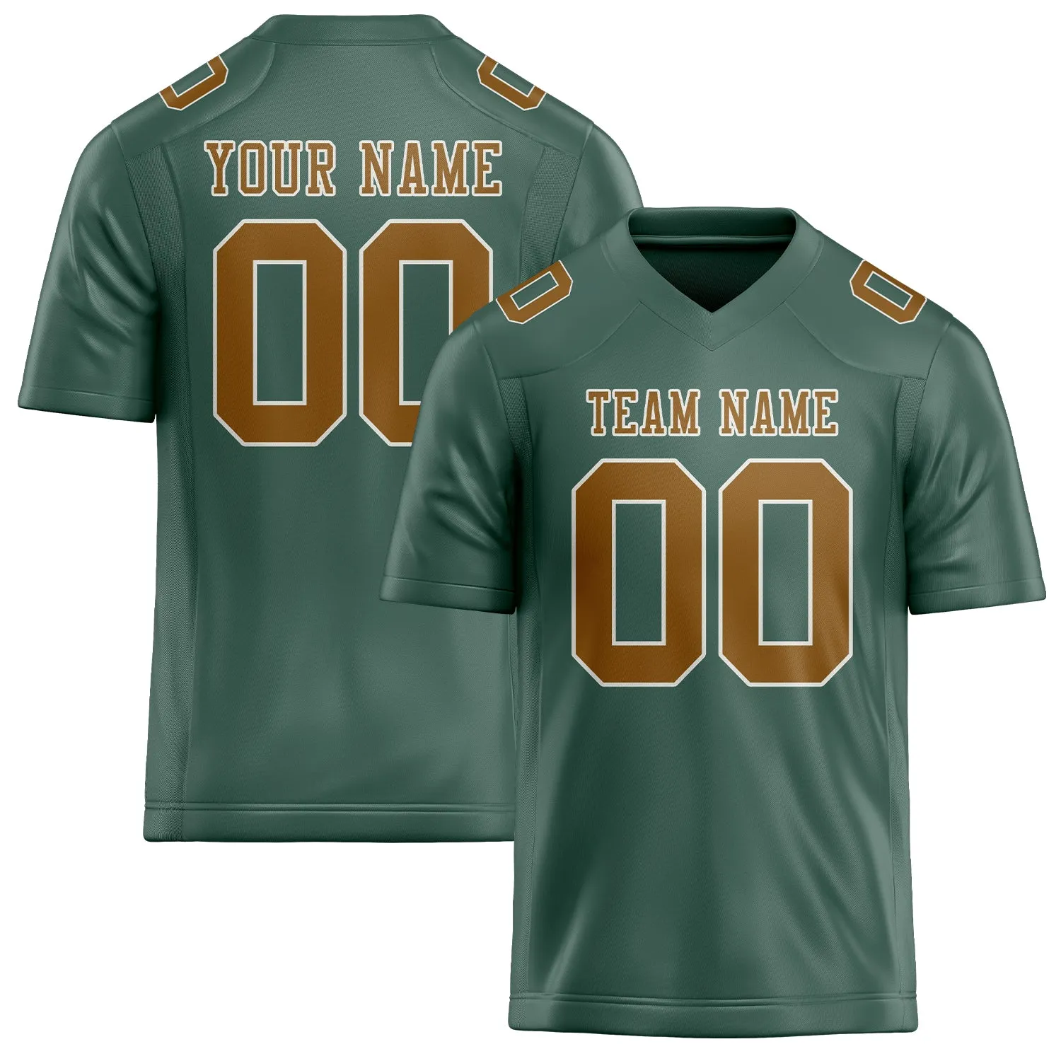 Custom Blue Green Khaki Football Jersey sold by Tailorly