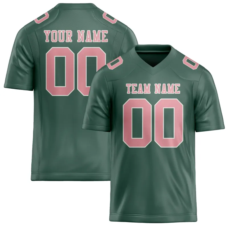 Custom Blue Green Light Pink Football Jersey made by Tailorly