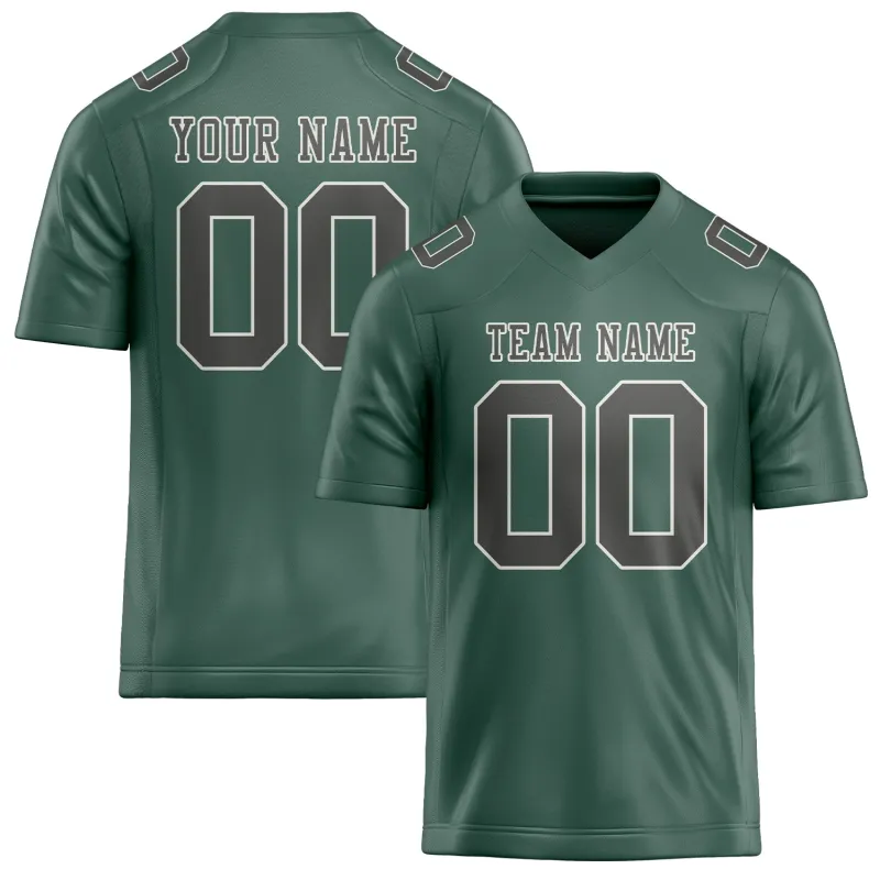 Custom Blue Green Dark Grey Football Jersey made by Tailorly
