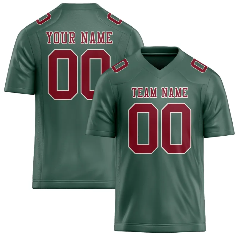 Custom Blue Green Crimson Red Football Jersey made by Tailorly