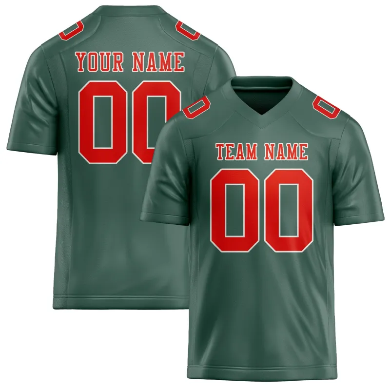 Custom Blue Green Orange Red Football Jersey made by Tailorly