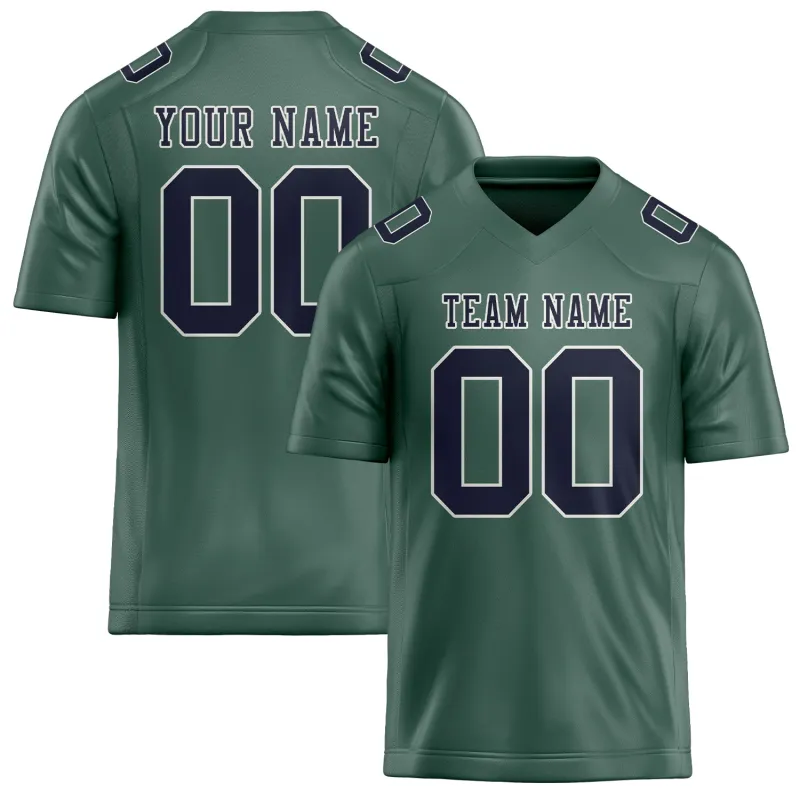 Custom Blue Green Navy Football Jersey made by Tailorly
