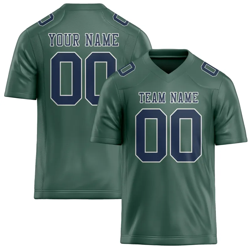 Custom Blue Green Blue Football Jersey made by Tailorly