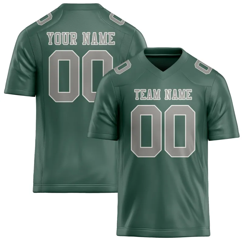 Custom Blue Green Gray Football Jersey made by Tailorly