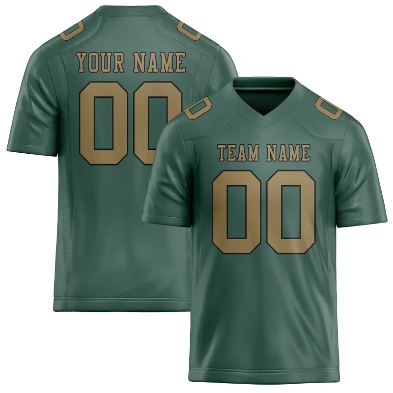 Custom Blue Green Light Khaki Football Jersey made by Tailorly