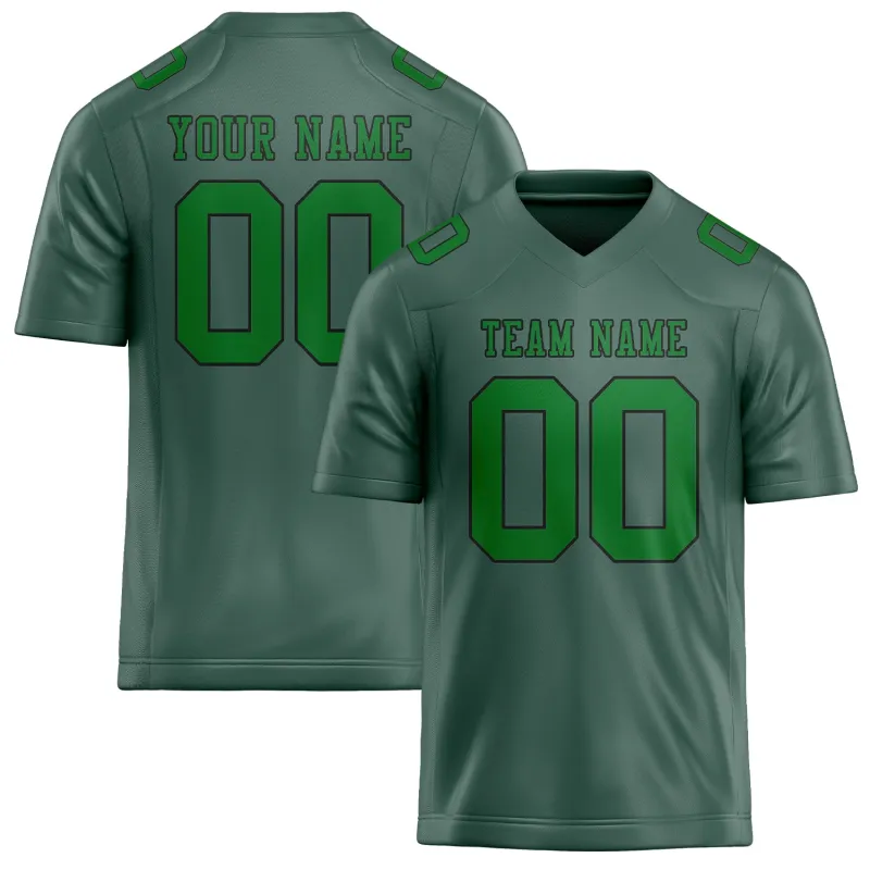 Custom Blue Green Emerald Green Football Jersey made by Tailorly
