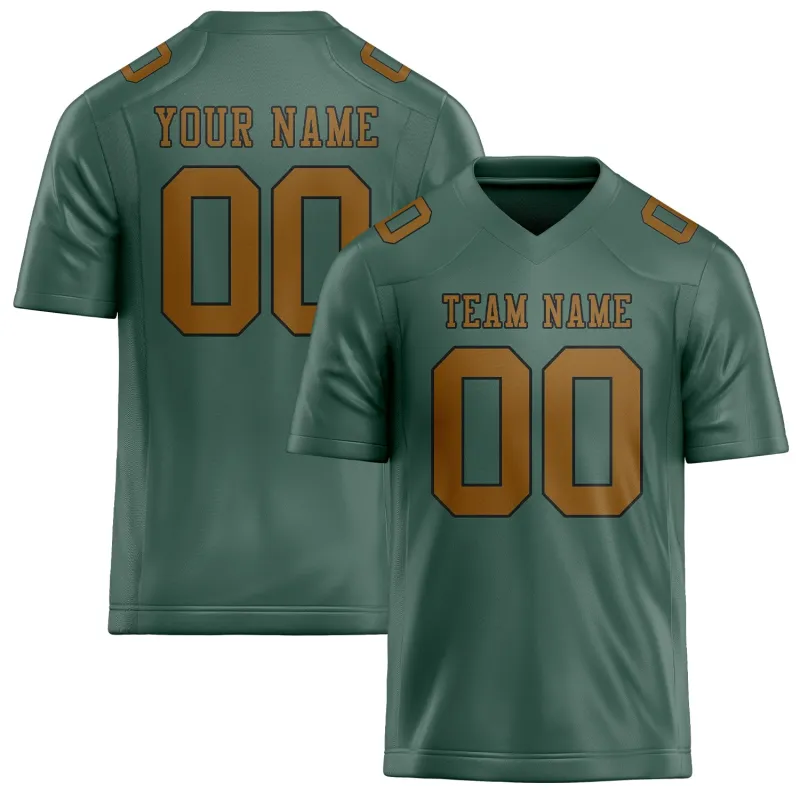 Custom Blue Green Khaki Football Jersey made by Tailorly