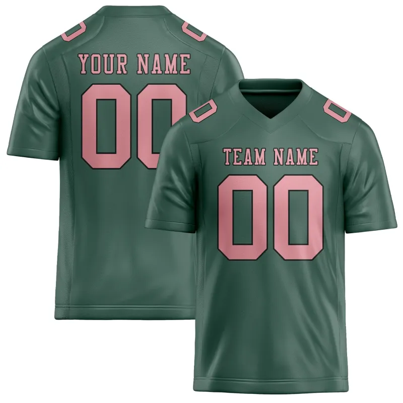 Custom Blue Green Light Pink Football Jersey made by Tailorly