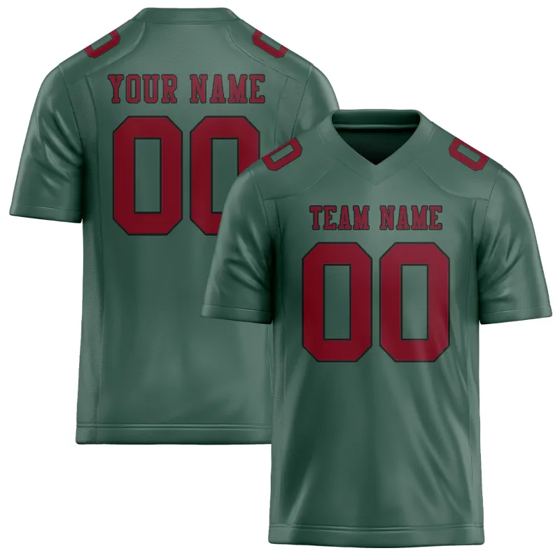 Custom Blue Green Crimson Red Football Jersey made by Tailorly