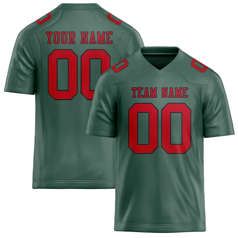 Custom Blue Green Red Football Jersey made by Tailorly