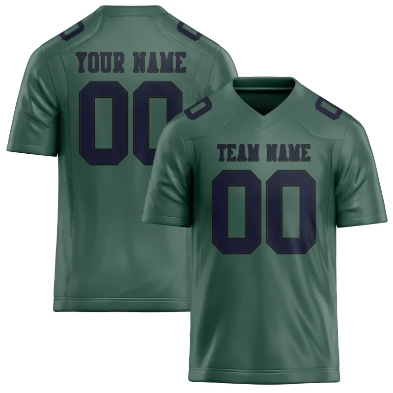 Custom Blue Green Navy Football Jersey made by Tailorly