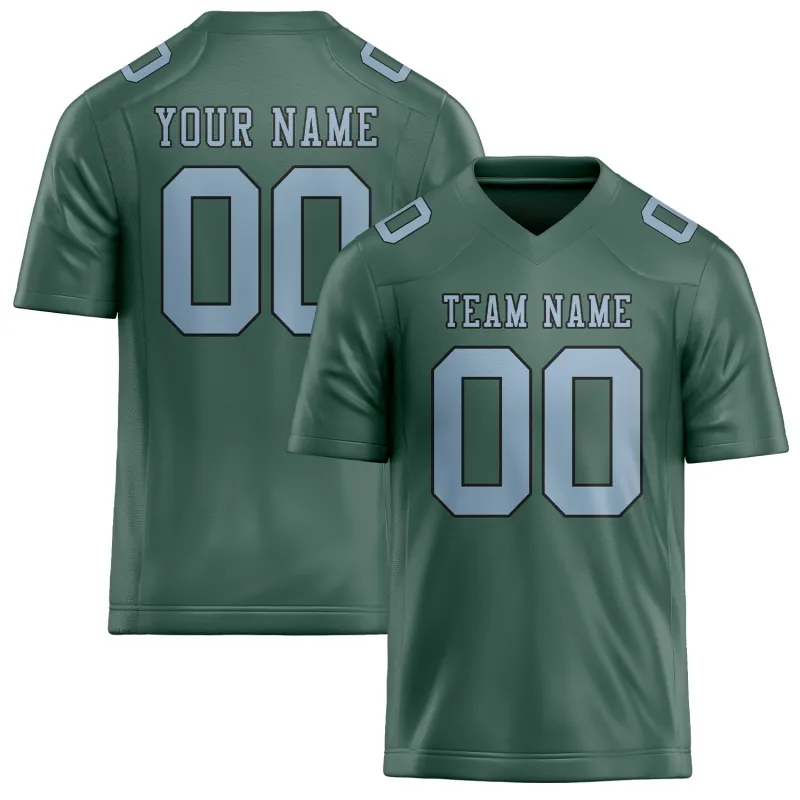 Custom Blue Green Light Blue Football Jersey made by Tailorly
