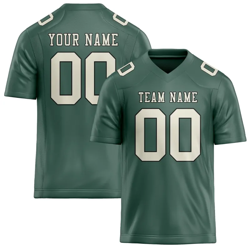 Custom Blue Green Cream Football Jersey made by Tailorly