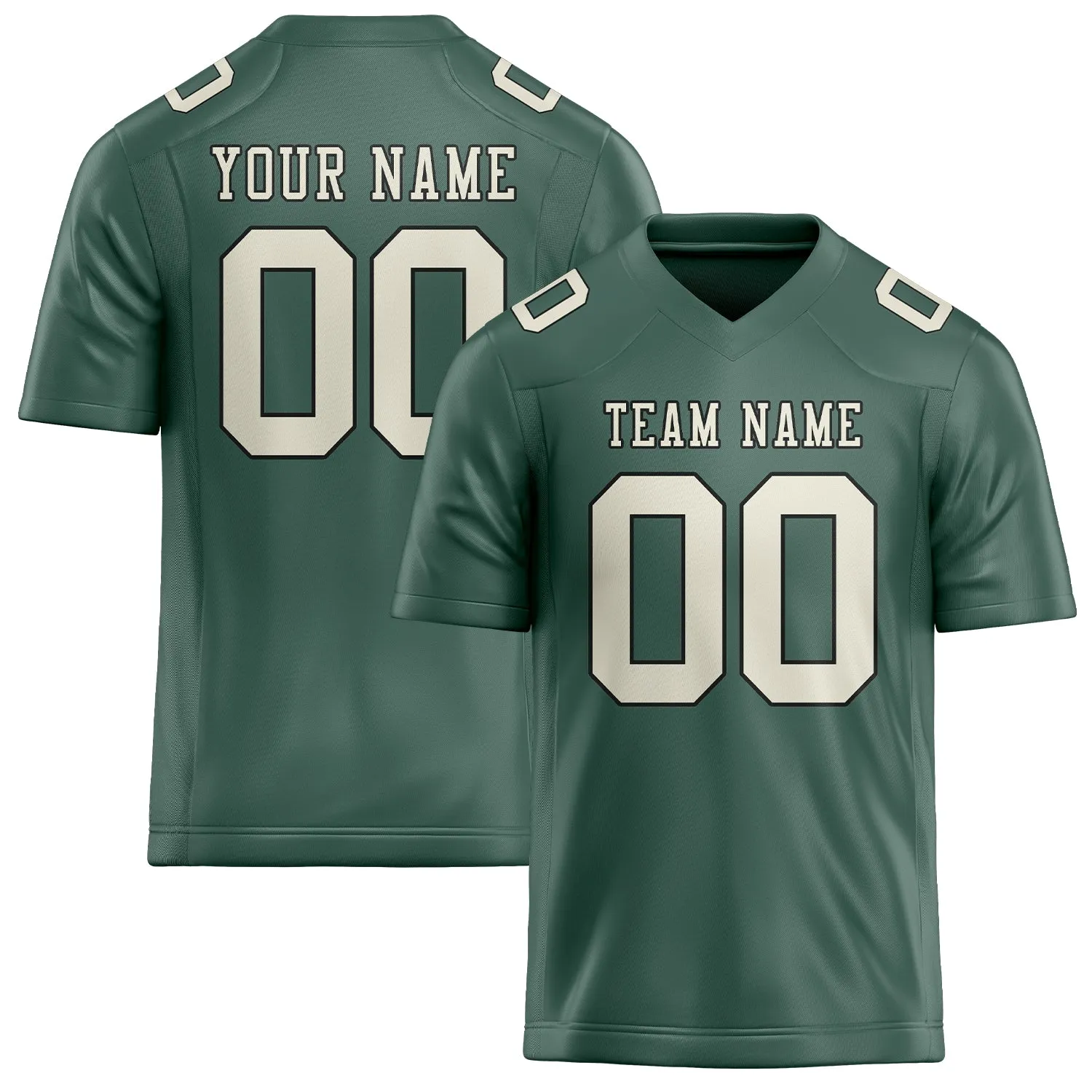 Custom Blue Green Cream Football Jersey sold by Tailorly