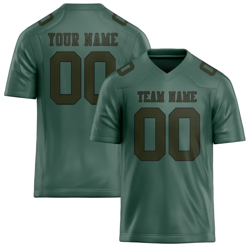 Custom Blue Green Olive Football Jersey made by Tailorly