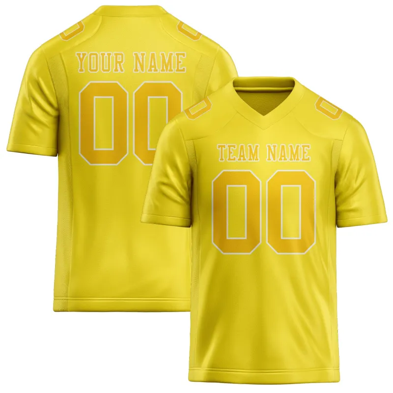 Custom Light Yellow Gold Football Jersey made by Tailorly