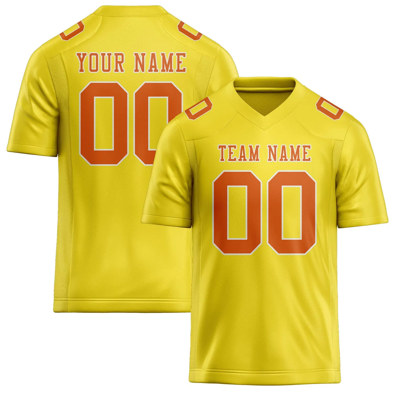 Custom Light Yellow Orange Football Jersey sold by Tailorly