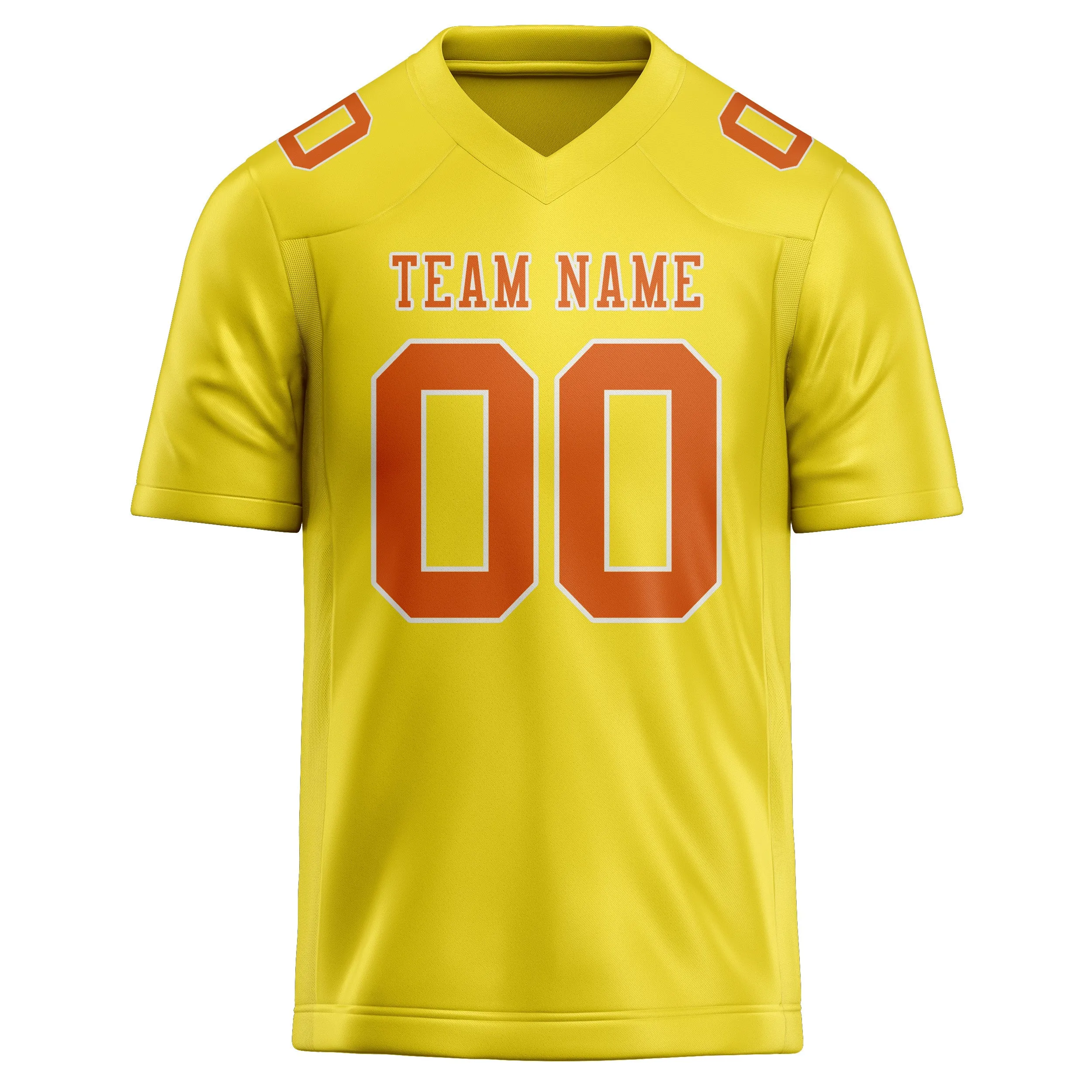 Custom Light Yellow Orange Football Jersey sold by Tailorly product image thumbnail 2
