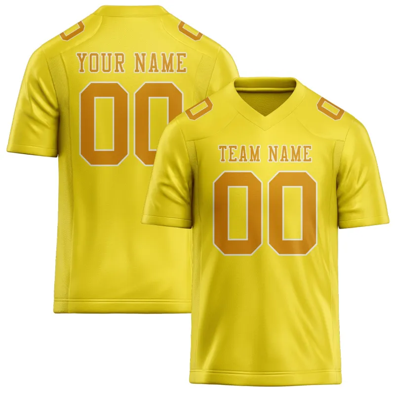 Custom Light Yellow Yellow Football Jersey made by Tailorly