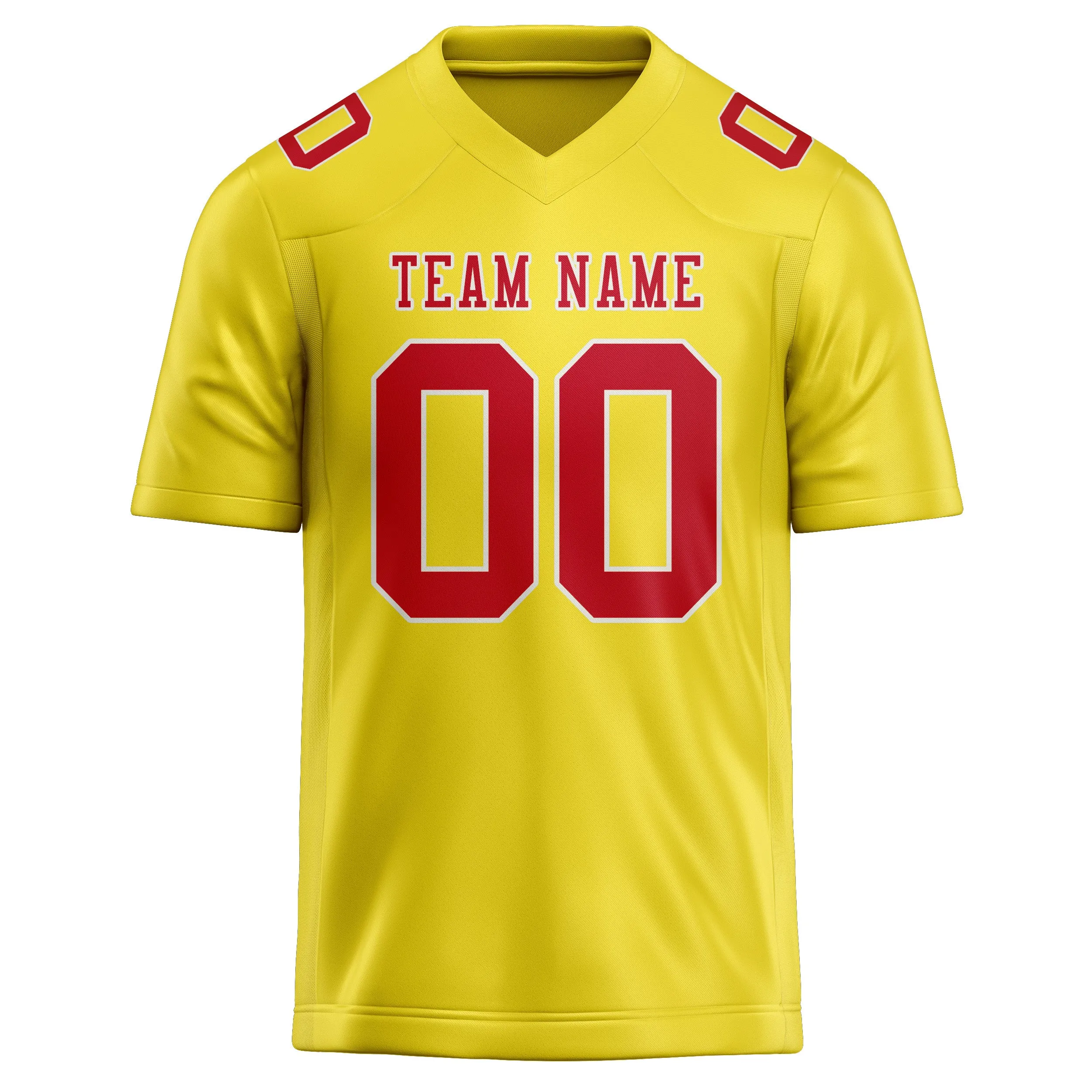Custom Light Yellow Red Football Jersey sold by Tailorly product image thumbnail 2