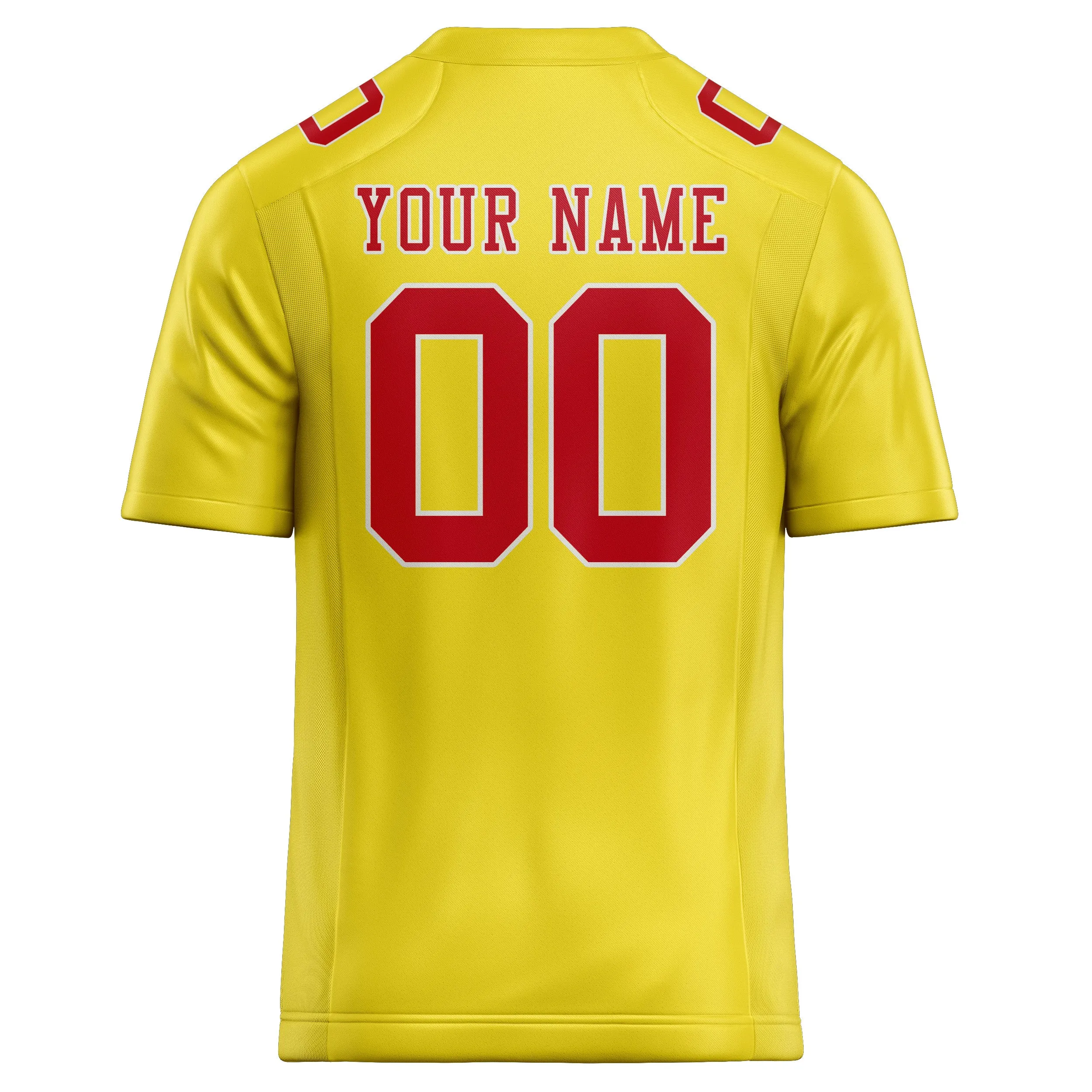 Custom Light Yellow Red Football Jersey sold by Tailorly product image thumbnail 3