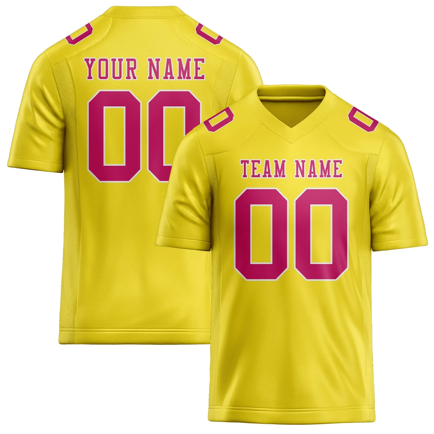 Custom Light Yellow Pink Football Jersey sold by Tailorly