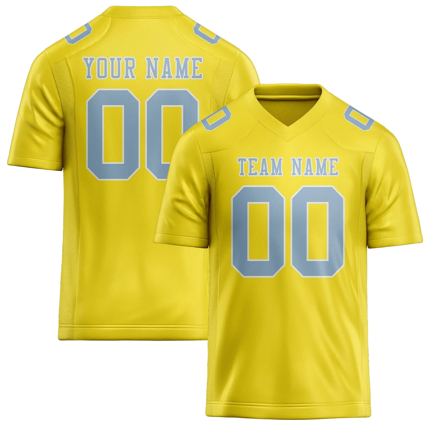 Custom Light Yellow Light Blue Football Jersey sold by Tailorly