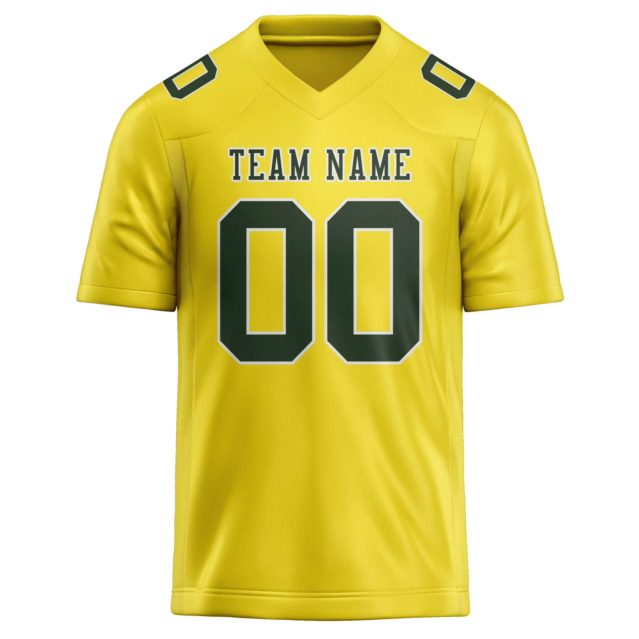Custom Light Yellow Dark Green Football Jersey sold by Tailorly product image thumbnail 2
