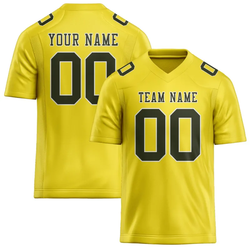 Custom Light Yellow Olive Football Jersey made by Tailorly