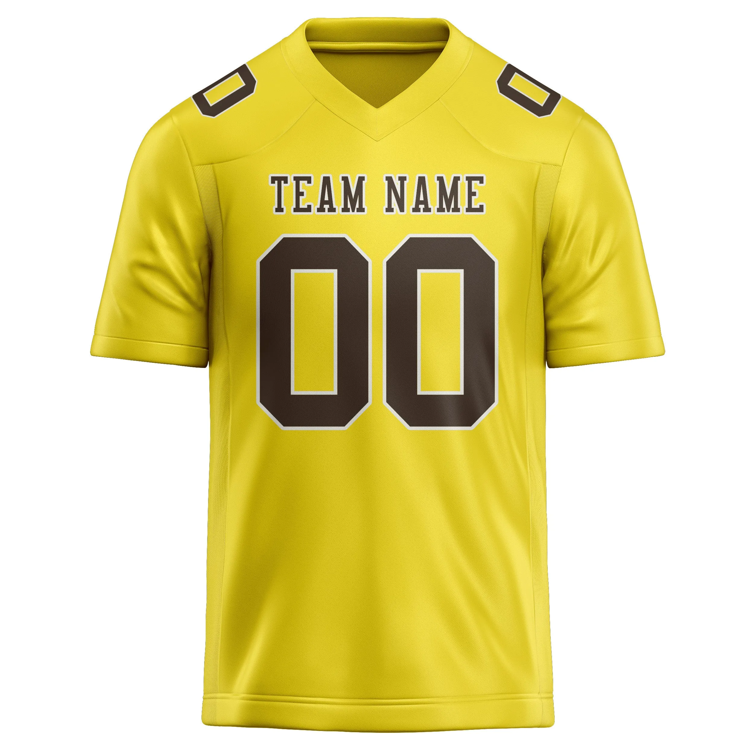 Custom Light Yellow Brown Football Jersey sold by Tailorly product image thumbnail 2