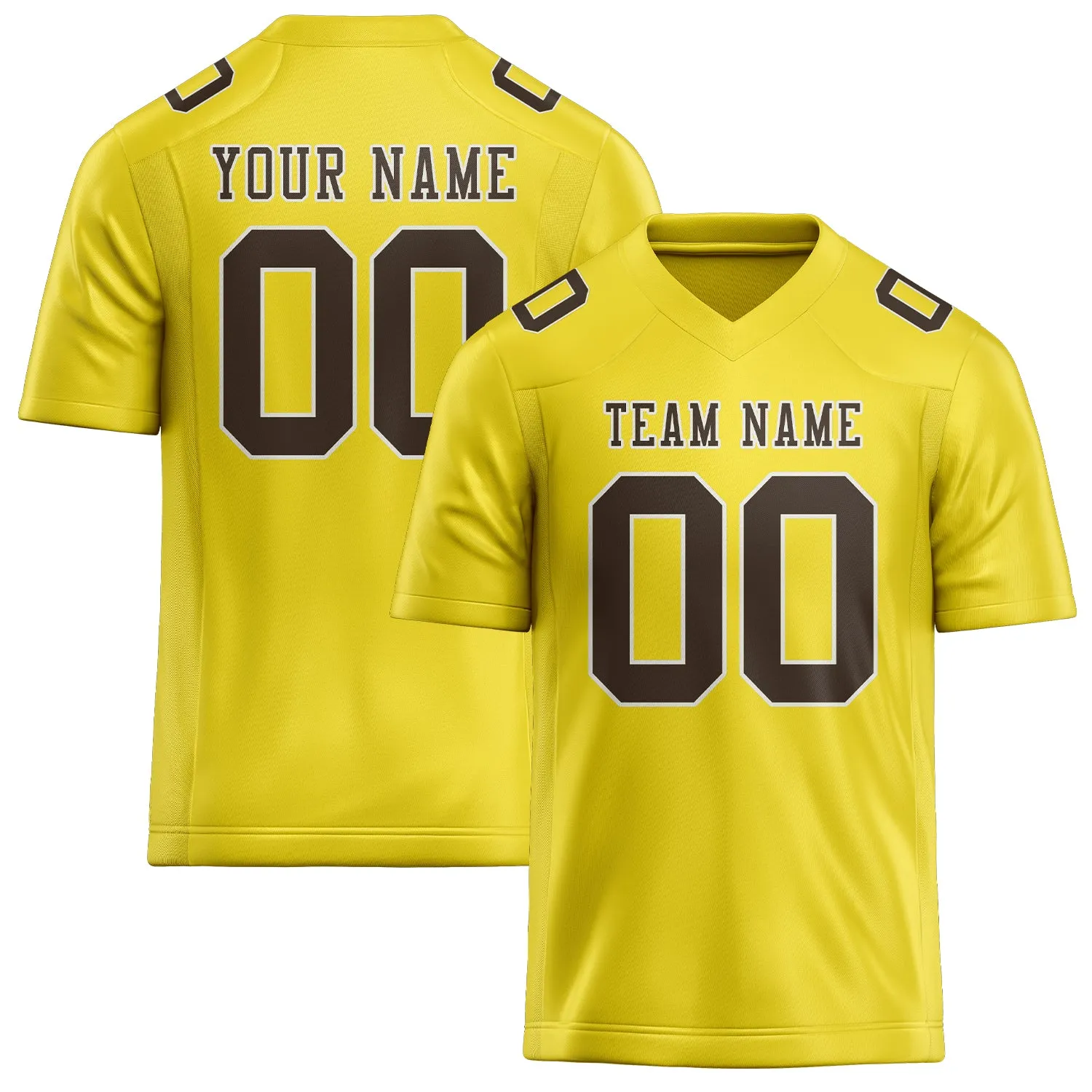 Custom Light Yellow Brown Football Jersey sold by Tailorly