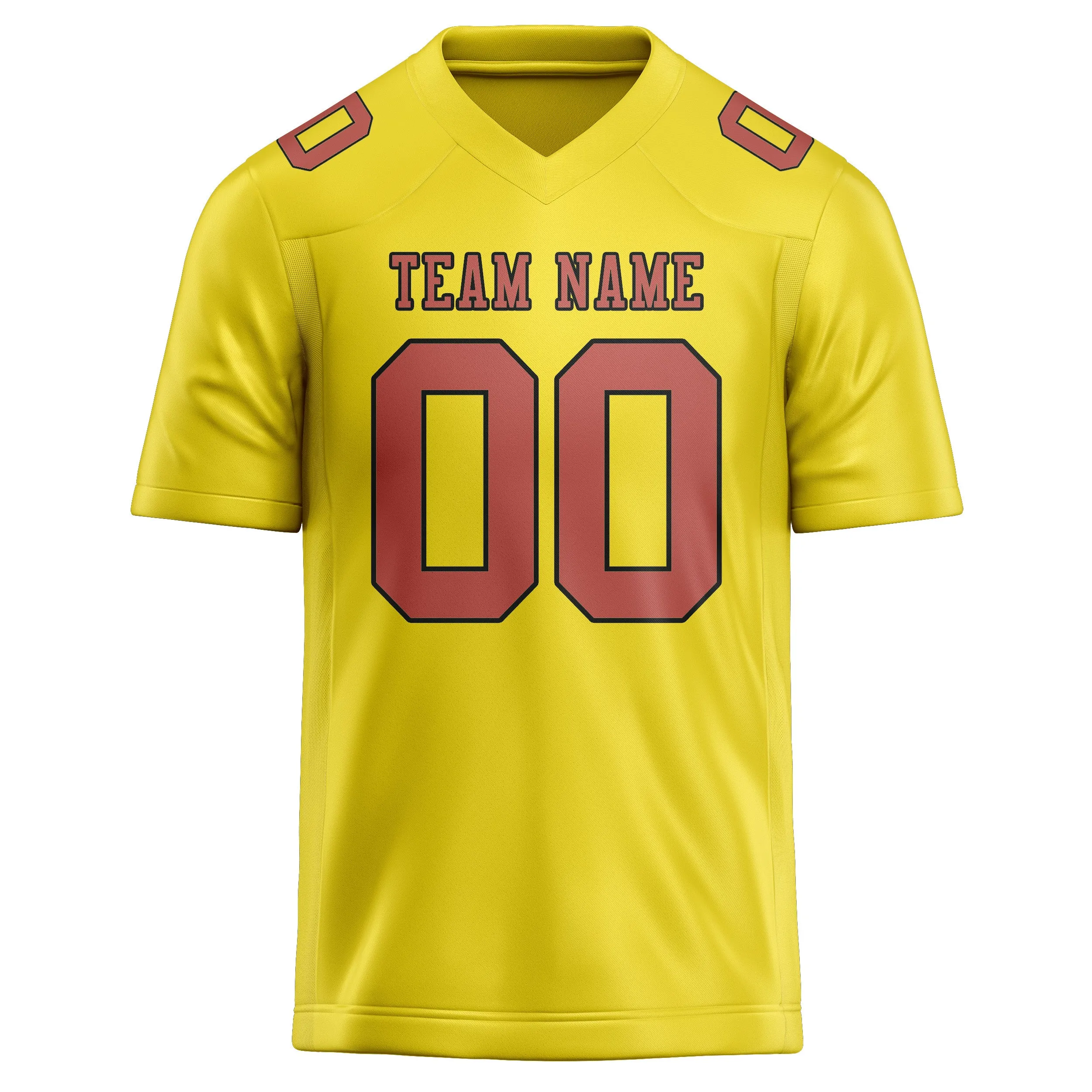 Custom Light Yellow Copper Rose Football Jersey sold by Tailorly product image thumbnail 2