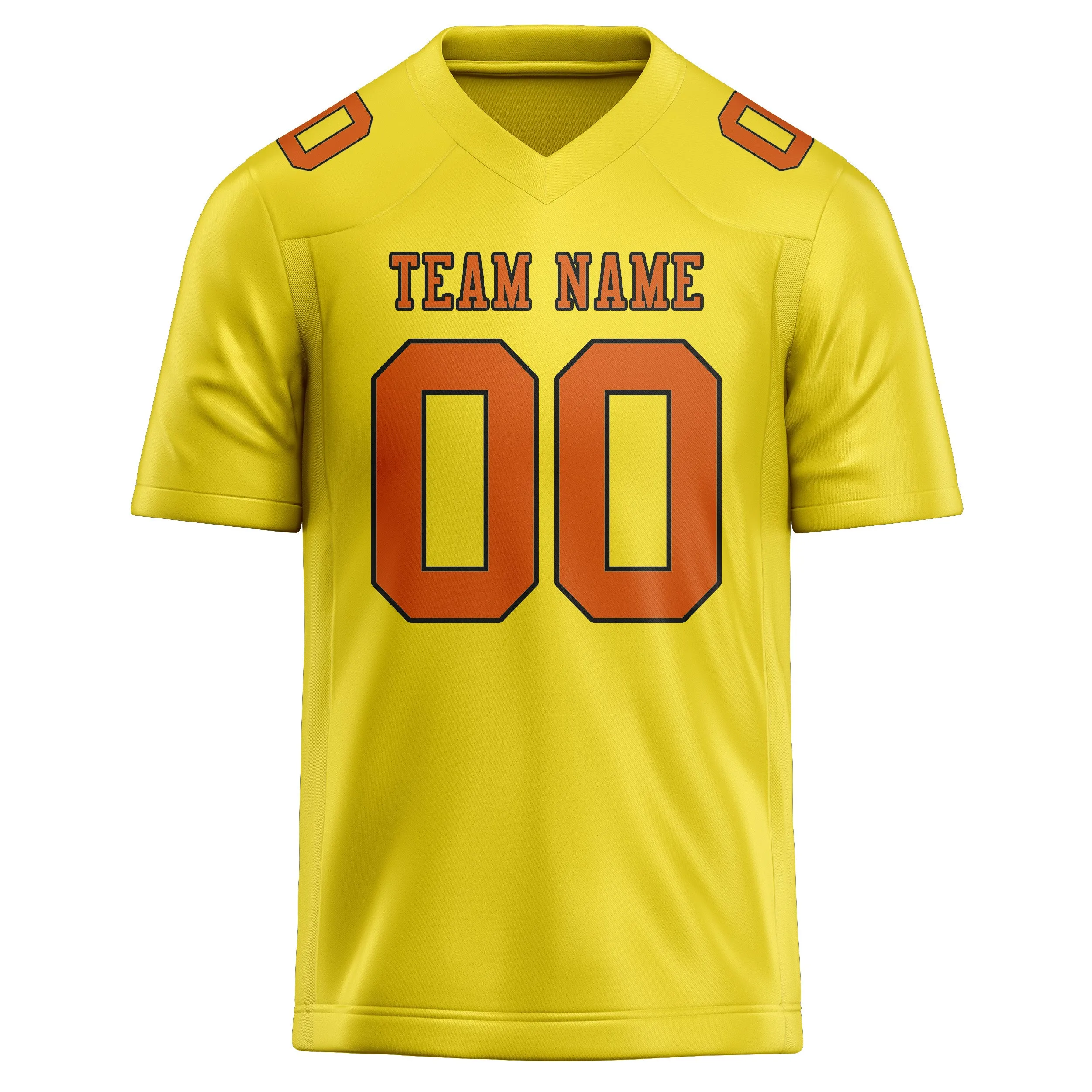 Custom Light Yellow Orange Football Jersey sold by Tailorly product image thumbnail 2