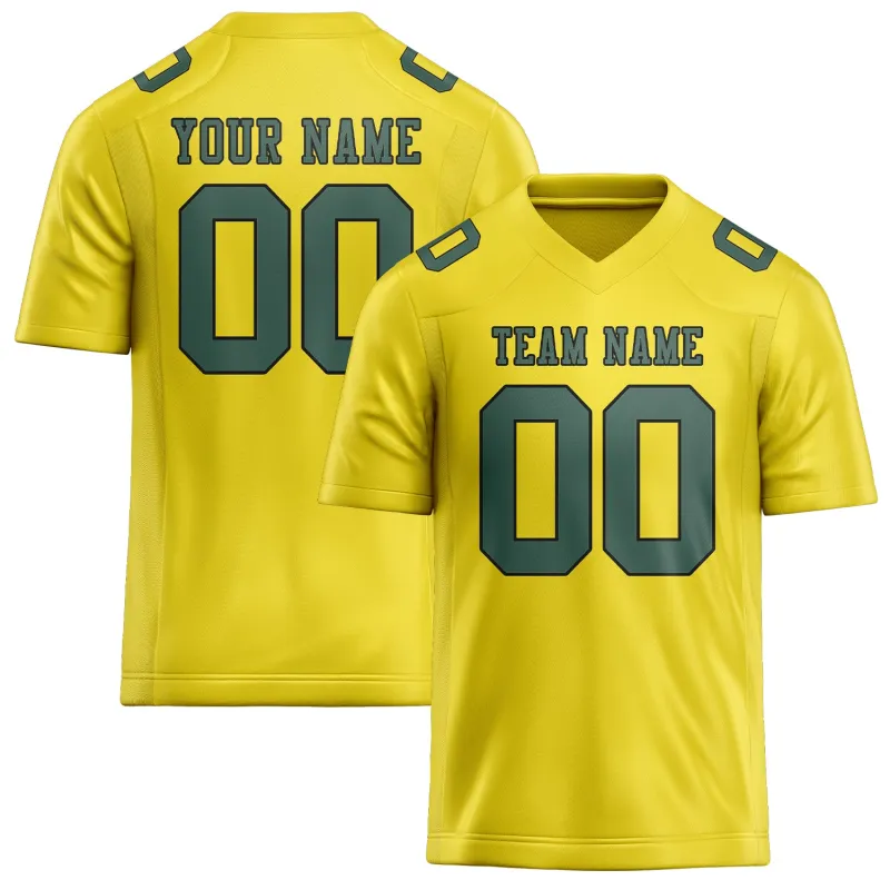 Custom Light Yellow Blue Green Football Jersey made by Tailorly