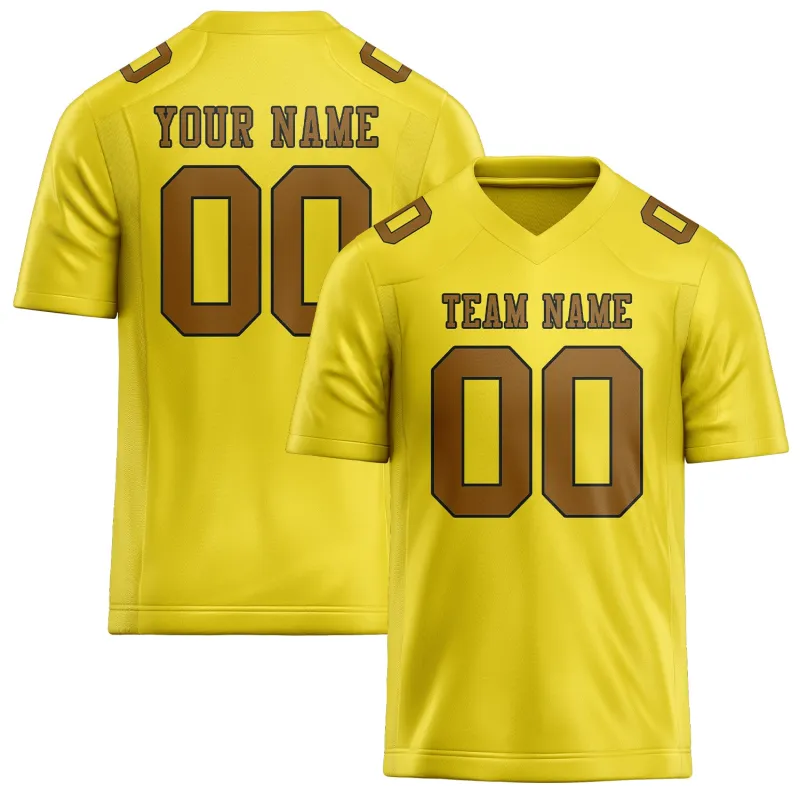 Custom Light Yellow Khaki Football Jersey made by Tailorly