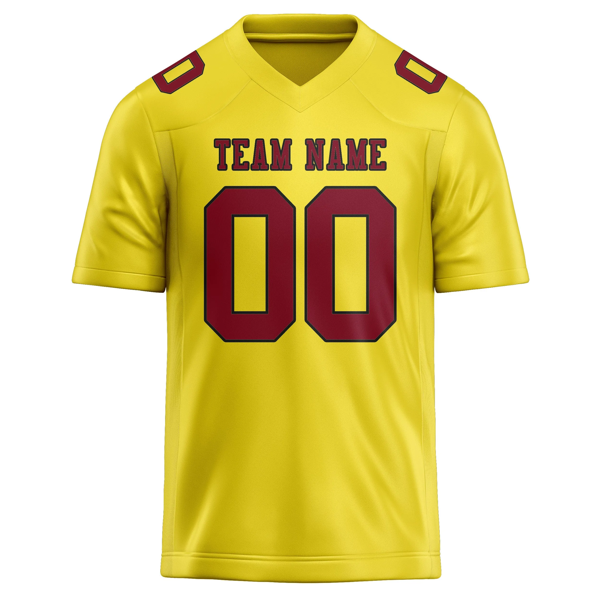 Custom Light Yellow Crimson Red Football Jersey sold by Tailorly product image thumbnail 2