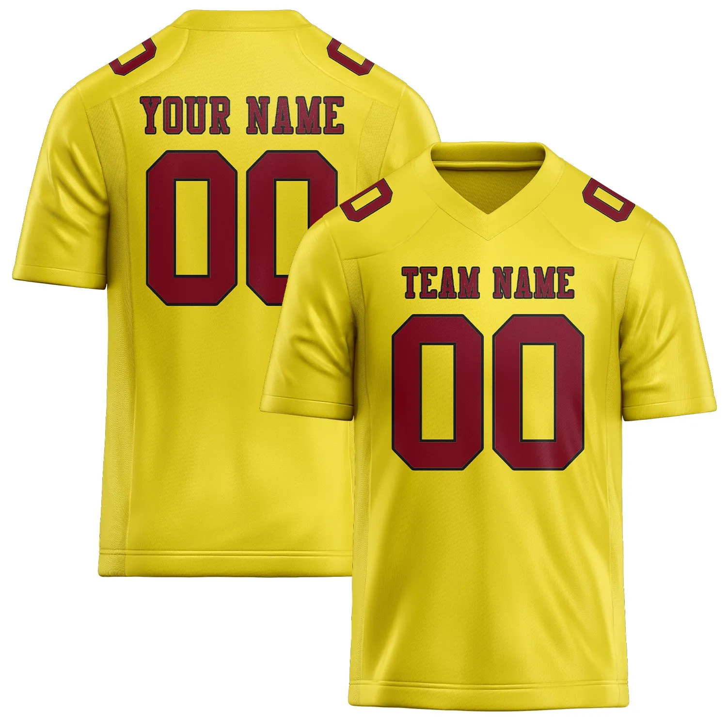 Custom Light Yellow Crimson Red Football Jersey sold by Tailorly