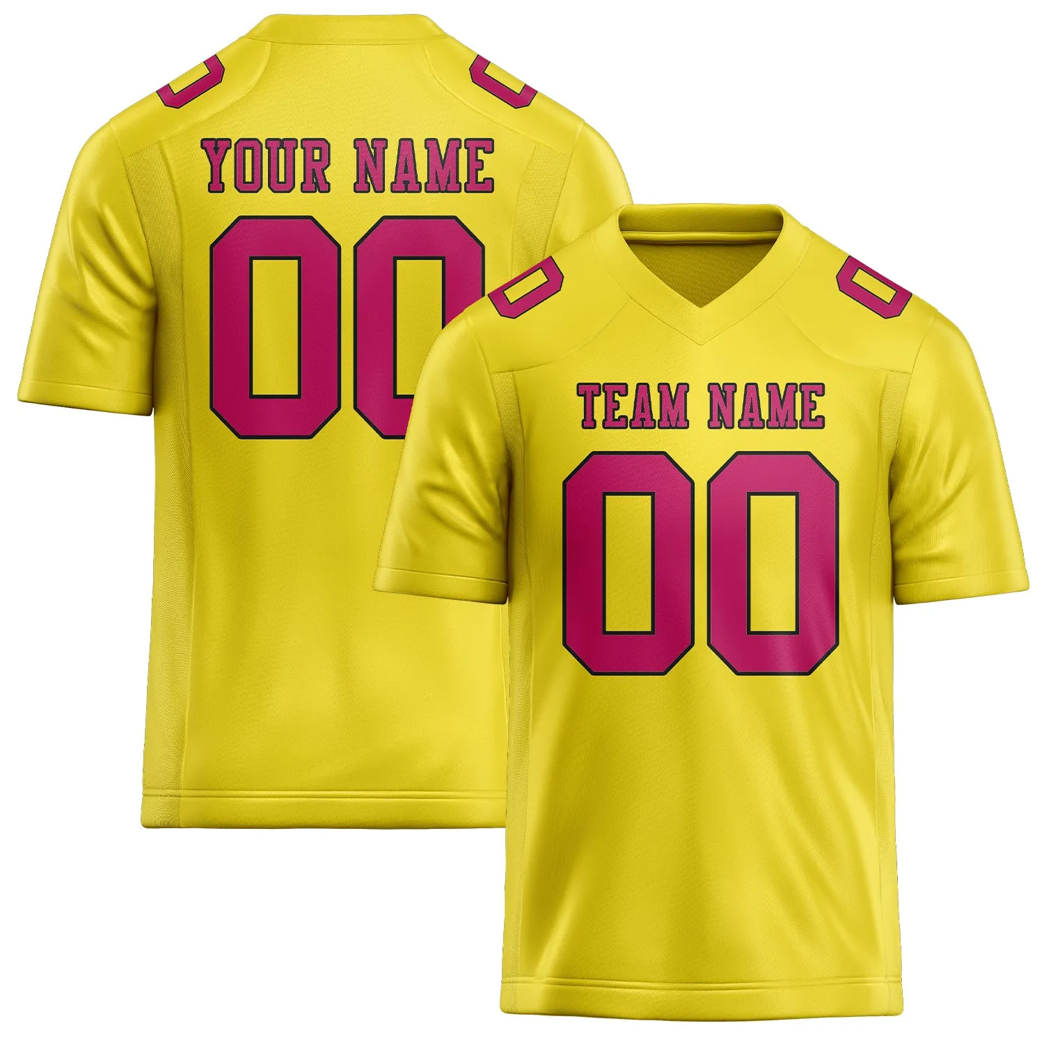 Custom Light Yellow Pink Football Jersey sold by Tailorly